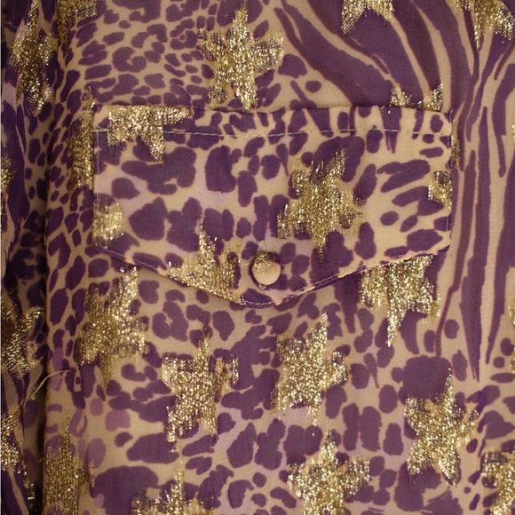 CIEBON Beverly Metallic Tie Waist Long Sleeve Maxi Shirtdress size large - Picture 5 of 6